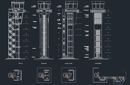 You are currently viewing دانلود طراحی فرودگاه بین المللی 4 به همراه برش و نمای برج دیده بانی فرودگاه