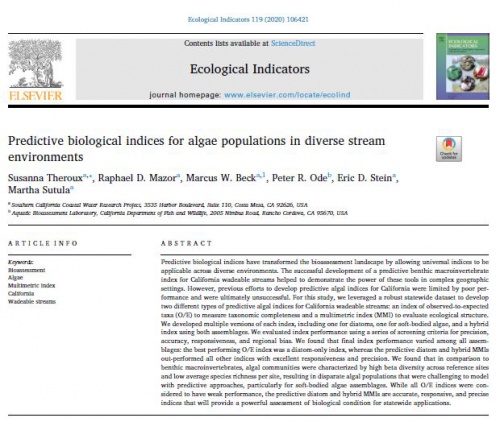 You are currently viewing ترجمۀ مقاله Predictive biological indices for algae populations in diverse stream environments، شاخص های بیولوژیکی پیش بینی برای جمعیت جلبک ها در محیط های مختلف رود