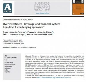 Read more about the article ترجمۀ مقاله Overinvestment, leverage and financial system liquidity: A challenging approach