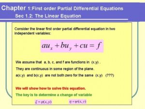 Read more about the article معادلات دیغرانسیل با مشتقات جزئی (PDE) مرتبه اول