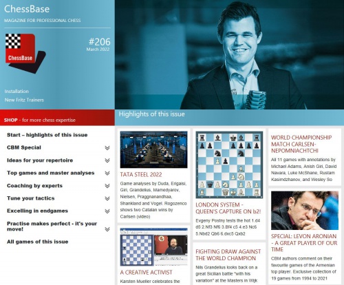 You are currently viewing مجله چس بیس شماره 206 – فوریه 2022 – Chessbase Magazine 206