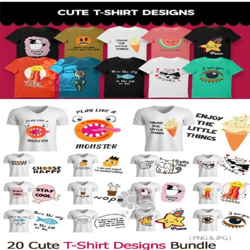 You are currently viewing ۲۰ طرح چاپ روی تیشرت بامزه و کودکانه Cute T-Shirt Designs Bundle