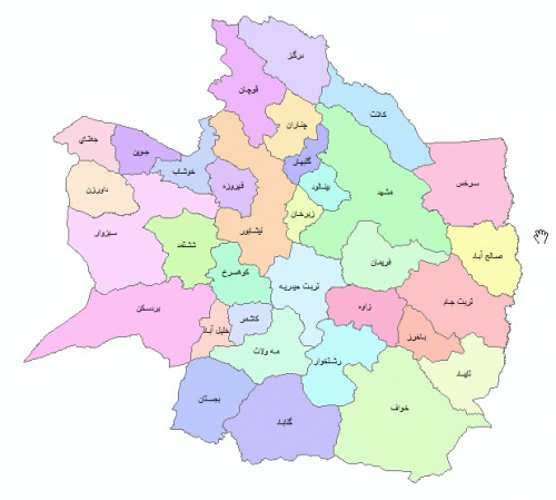 You are currently viewing آخرین نقشه تقسیمات سیاسی شهرستان های خراسان رضوی1401