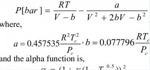 You are currently viewing اثبات روابط ضرایب (a و b) معادله حالت پنگ-رابینسون