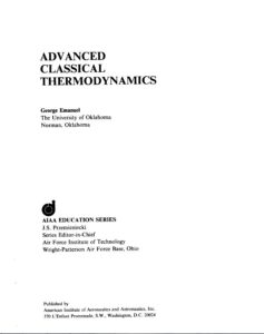 Read more about the article دانلود فایل Advanced Classical Thermodynamics