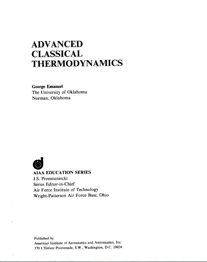 You are currently viewing دانلود فایل Advanced Classical Thermodynamics