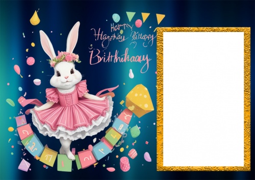You are currently viewing طرح لایه باز قاب عکس و فریم برای فتوشاپ با موضوع جشن تولد خرگوشی