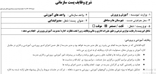 You are currently viewing شرح وظایف پست های اموزشی