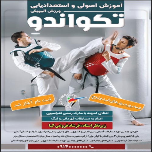 Read more about the article تراکت باشگاه رزمی تکواندو