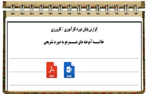 You are currently viewing فرم گزارش پايان دوره كارآموزي  كارورزي هنــرجويان  هنرستانهاي  فني و حــرفه اي و كاردانش