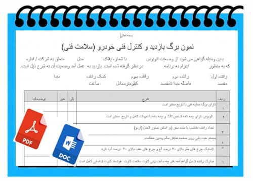 You are currently viewing فرم خام نمون برگ بازدید و کنترل فنی خودرو (سلامت فنی) جهت اردوی دانش آموزی